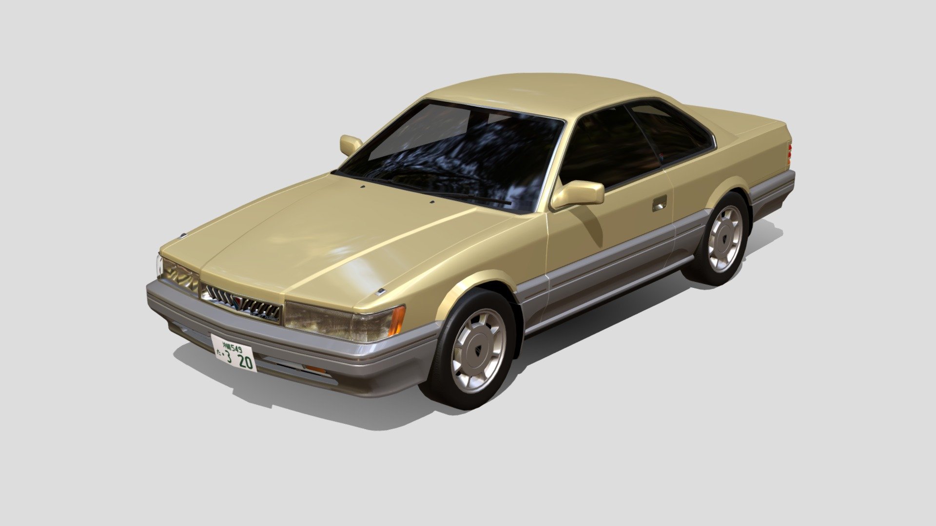 The Nissan Leopard is a luxury grand-tourer made in the late 80's by Nissan motors. It featured a 3.0 V6 Turbo engine! It featured the VG30DET engine from the Z31 300ZX. It also shared a bunch of drivetrain components from the R31 Nissan Skyline! - 1986 Nissan Leopard Ultima - 3D model by Ezo (@EzoYEAHH) 3d model