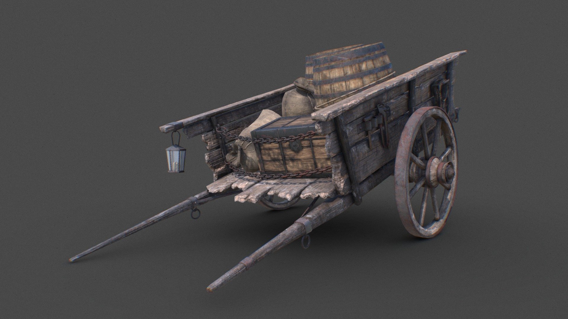 Made with 3dsmax, Zbrush, Substance Painter - Medieval Cart - 3D model by Spartwoo_3D_ARTIST 3d model