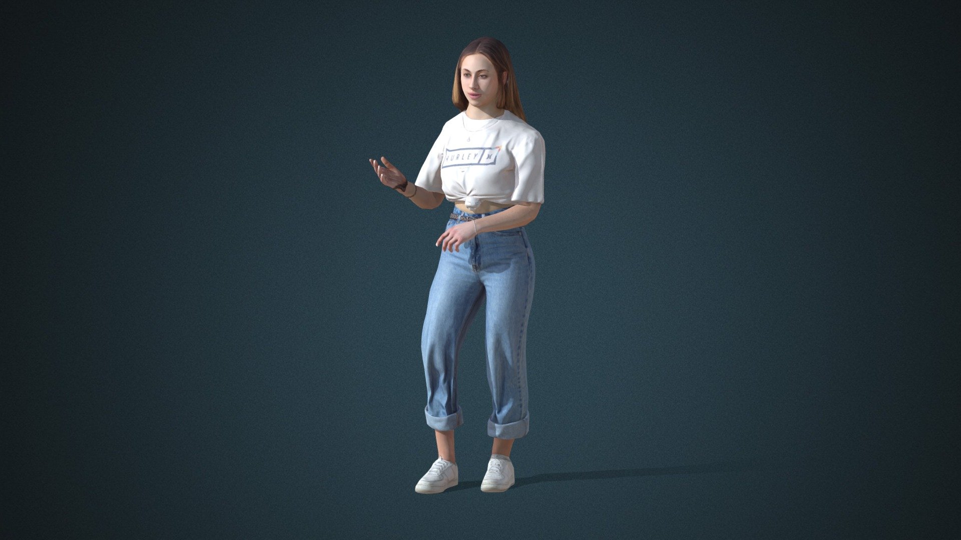 Do you like this model?  Free Download more models, motions and auto rigging tool AccuRIG (Value: $150+) on ActorCore
 

This model includes 2 mocap animations:  Modern_F_Talk,Modern_F_Walk. Get more free motions

Design for high-performance crowd animation.

Buy full pack and Save 20%+: Young Fashion Vol.4


SPECIFICATIONS

✔ Geometry : 7K~10K Quads, one mesh

✔ Material : One material with changeable colors.

✔ Texture Resolution : 4K

✔ Shader : PBR, Diffuse, Normal, Roughness, Metallic, Opacity

✔ Rigged : Facial and Body (shoulders, fingers, toes, eyeballs, jaw)

✔ Blendshape : 122 for facial expressions and lipsync

✔ Compatible with iClone AccuLips, Facial ExPlus, and traditional lip-sync.


About Reallusion ActorCore

ActorCore offers the highest quality 3D asset libraries for mocap motions and animated 3D humans for crowd rendering 3d model