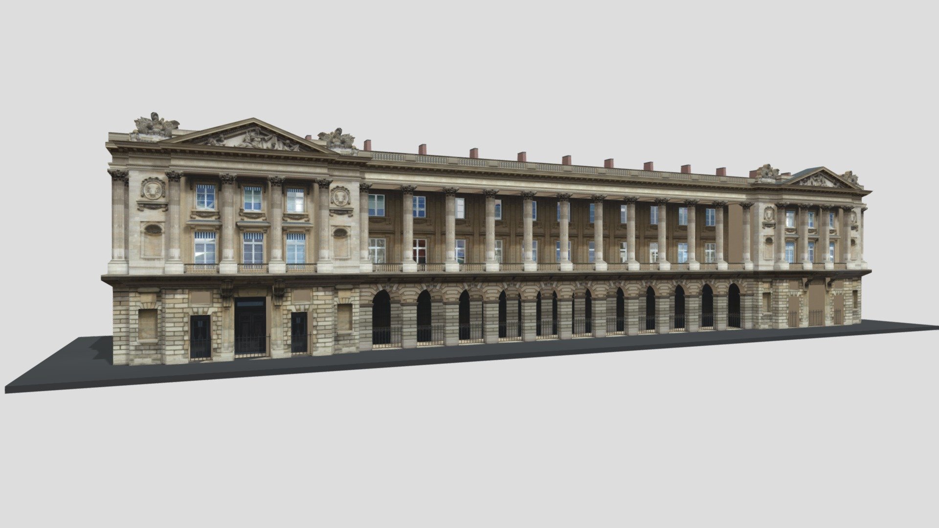 Typical Parisian Apartment Building 36
Originally created with 3ds Max 2015 and rendered in V-Ray 3.0. 

Total Poly Counts:
Poly Count = 83935
Vertex Count = 91412

https://nuralam3d.blogspot.com/2021/09/typical-parisian-apartment-building-36.html - Typical Parisian Apartment Building 36 - 3D model by nuralam018 3d model