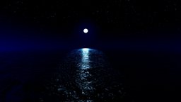 Ocean Night Sky moon, dome, ocean, stars, background, hdri, lighting, environment, exr
