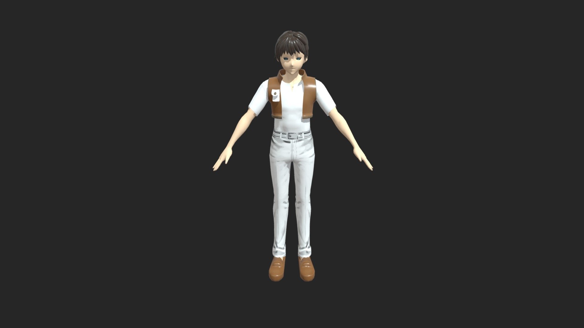 3D Model of  Male Anime Character - Male Anime Character - Download Free 3D model by Komail 3d model