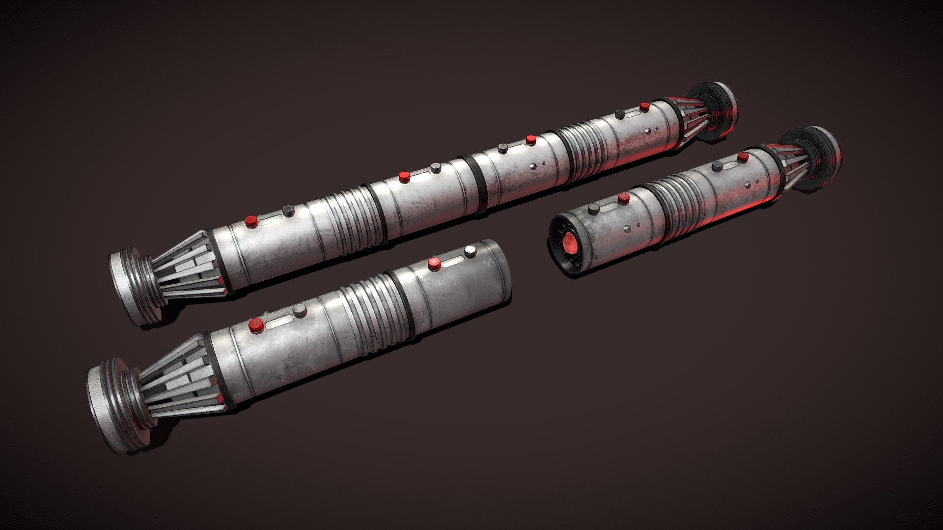 Model of Darth Maul's Lightsaber from Star Wars made in about 2hrs using Maya and Substance Painter 3d model
