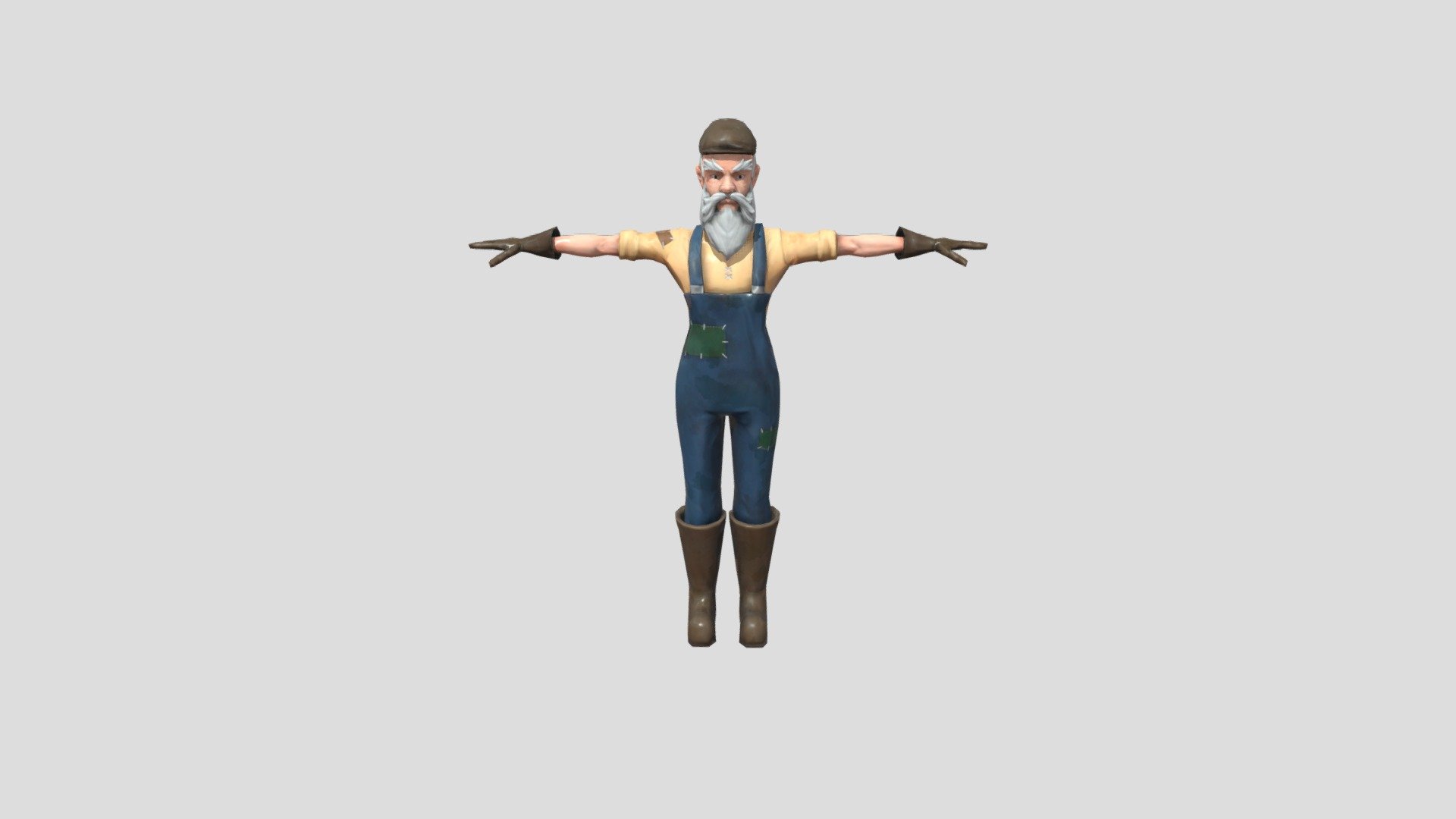 a low poly farmer character model i made for university game - farmer character model - 3D model by harveyfoster 3d model