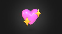 Sparkling Heart mouth, face, eye, green, red, iphone, angry, heart, sad, happy, purple, love, pink, ios, star, yellow, emotions, expression, sparkling, emotion, emoji, blue, emoji3d, emojis, noai