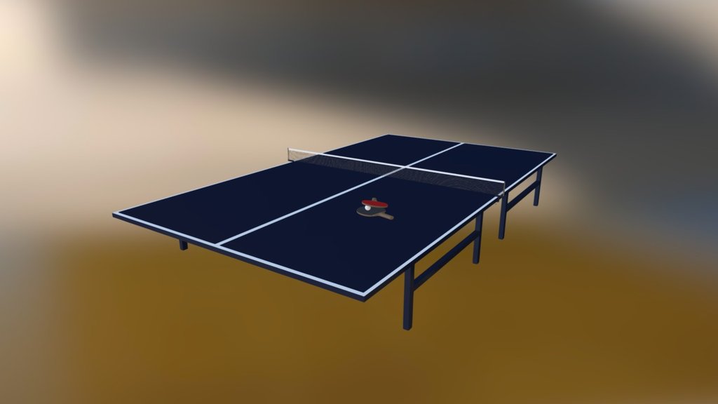 Table Tennis scene (table and rackets + a table tennis ball) - Table Tennis - Download Free 3D model by denis98 3d model