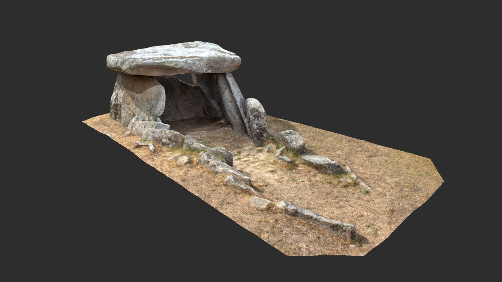 Megalithic funerary monument, consisting of the head and nine stone pillars, 30th century BC.  In 1910 it was declared a national monument, as it is one of the most emblematic megalithic monuments on the Iberian Peninsula. It is located in Vila Praia de Âncora, Portugal 3d model