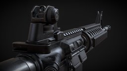 M4A1 rifle, m4a1, us, m4, army, shooter, carbine, ar15, realistic, weaponary, realism, assault-rifle, nato, weapon, asset, game, weapons, pbr, military, gameasset, gun, shop, textured, war, guns, gameready