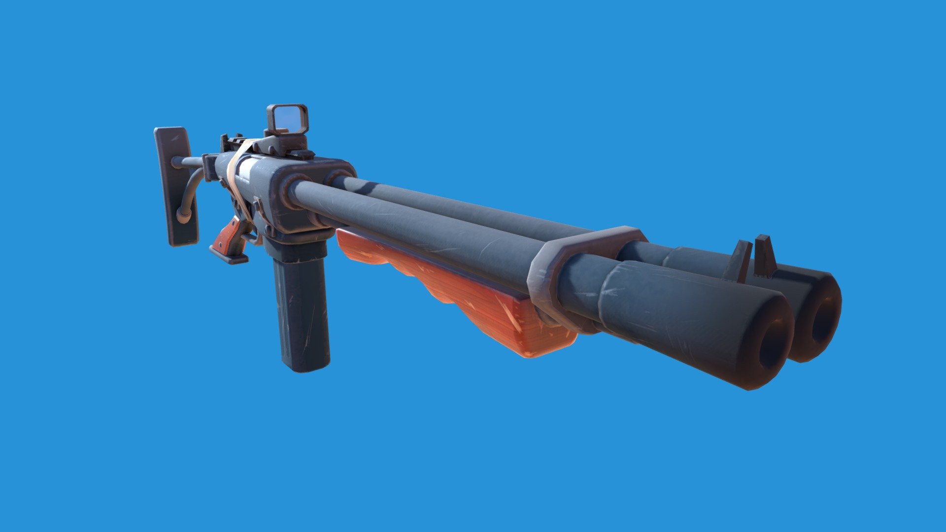 A Cartoon Shotgun made for a third person game type (&lt; 6k Tri).
Model allowing firing and reload animation.

My Artstation : https://www.artstation.com/daftking

My LinkedIn : https://www.linkedin.com/in/lucas-etienne-2228a4115/?locale=en_US - Cartoon Shotgun - Buy Royalty Free 3D model by Daftking 3d model