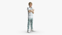 001513 rabbit, toy, shirt, boy, child, detailed, 3dscanning, jeans, 3dprinting, realistic, sneakers, highres, ecommerce, 3dvisualization, 3dmodel, 3dmodeling