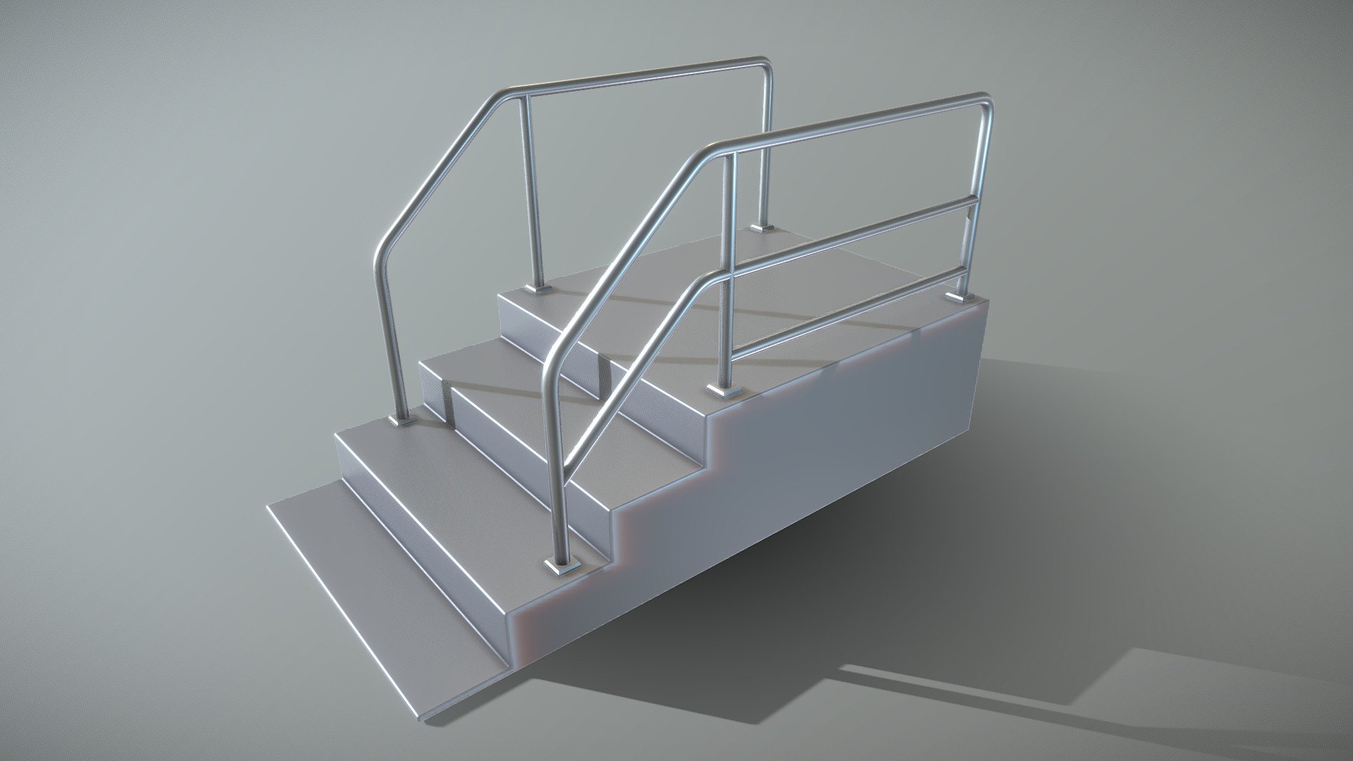Stainless Steel Railing with Stairs 2 (High-Poly) - Stainless Steel Railing with Stairs 2 High-Poly - Buy Royalty Free 3D model by VIS-All-3D (@VIS-All) 3d model