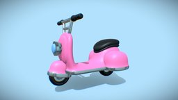cute cartoon scooter scooter, blender3dmodel, unityassetstore, vehicle