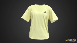 Yellow short sleeve T-shirt short, fashion, clothes, ar, 3dscanning, yellow, sleeves, t-shirt, sleeve, photogrammetry, lowpoly, 3dscan, clothing, short-sleeved, short-sleeve, noai, fashionscan