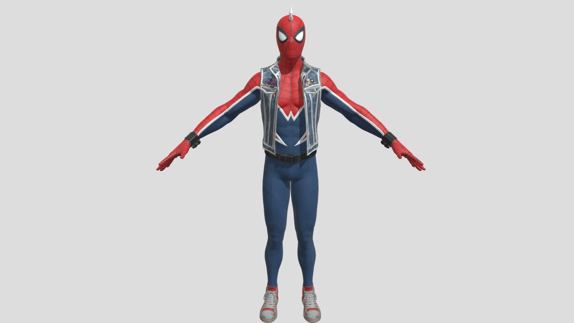 This Is Punk Spiderman It Takes Much Time To Make It,You Can Download It From The Link Above and can use On Your Animation - Punk Spiderman(Premium) - 3D model by CAPTAAINR 3d model