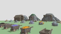 Mine 3D Low Poly Pack saw, mine, mining, medieval, quarry, ore, tool, iron, pickaxe, coal, resource, minerals, firewood, mineral, sawmill, topaz, saphire, low_poly, low-poly, lowpoly, stone, gold