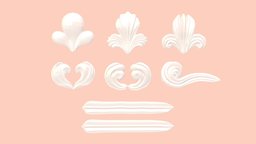 Cream Set food, cute, cake, white, cream, deco, stylised, delicious, sweet, dessert, assetpack, desserts, asset, stylized, decoration, topping, whipped-cream, whippedcream, pipecream