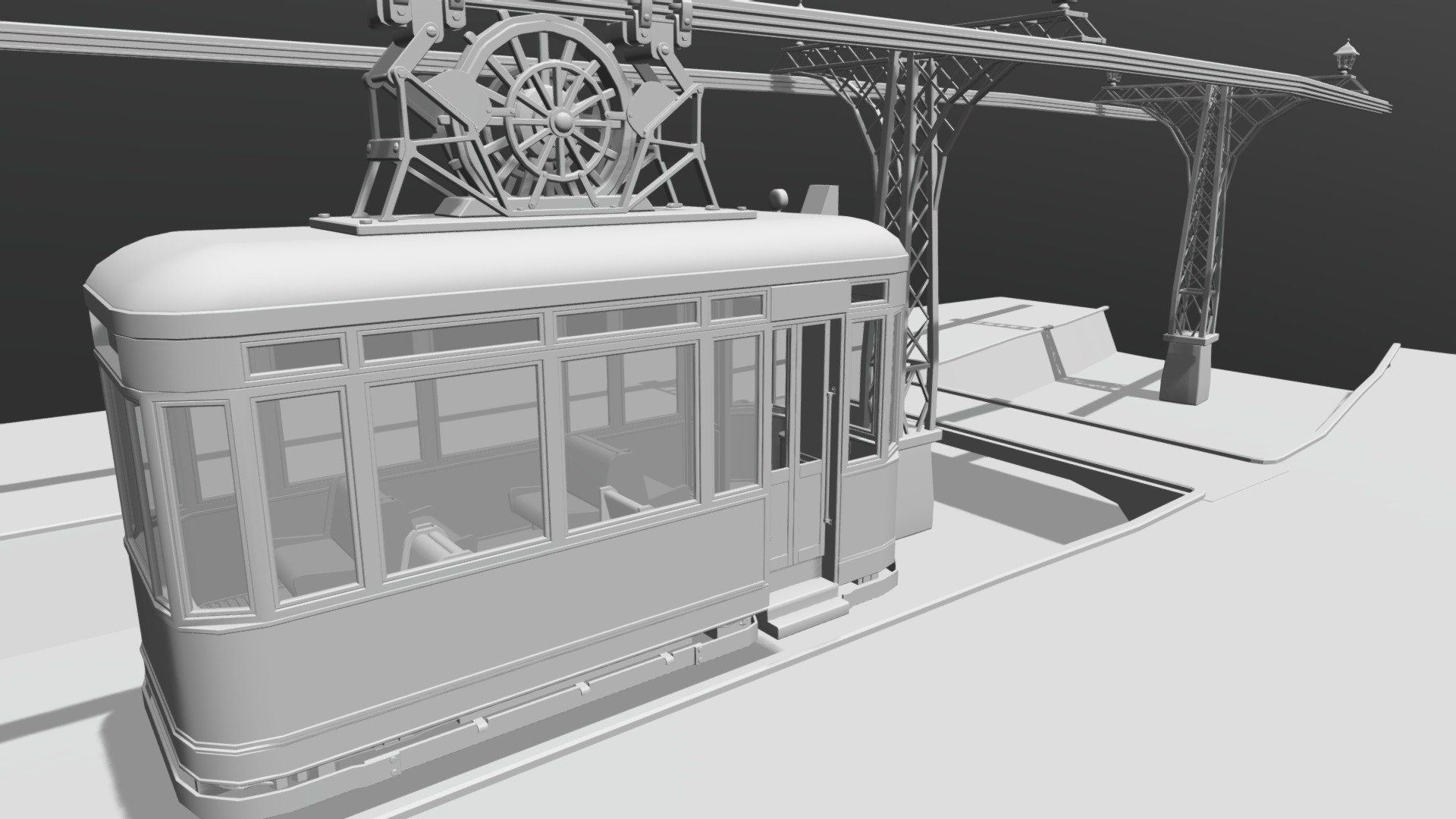 Monorail suspension railway - Railway - Download Free 3D model by Maria Stashko (@maria_stashko) 3d model