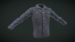 Modern Denim Jacket jacket, jean, denim, substancepainter, substance, maya, zbrush, clothing