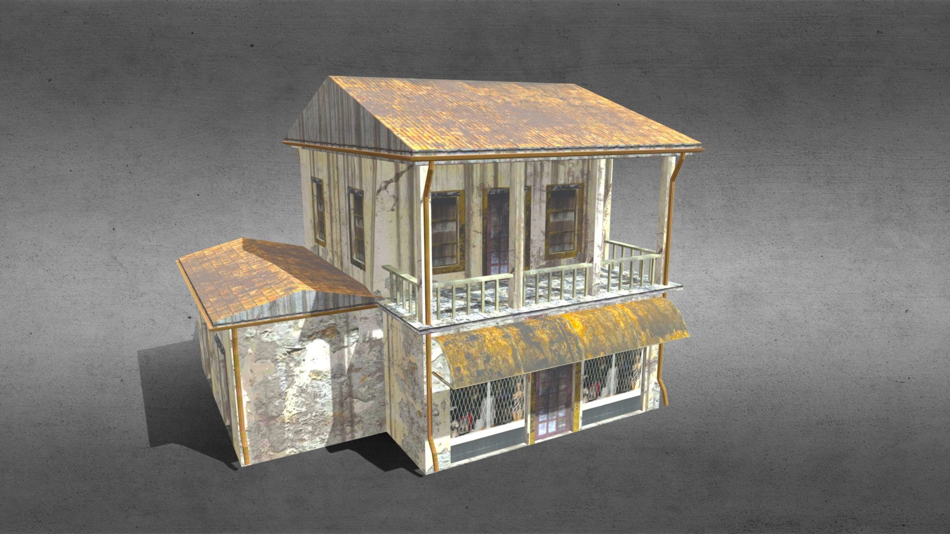 Low poly model of an old western house. Ready to be used for games - Old Western Building - 3D model by deklox 3d model