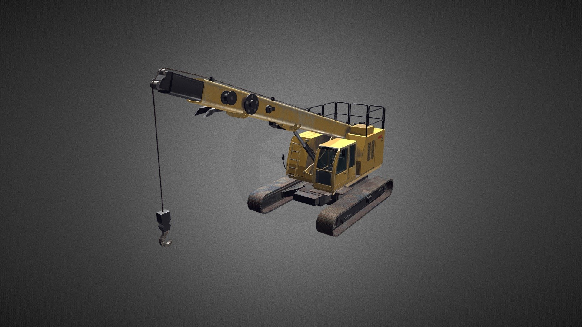 Low poly game-ready 3d model of a Crawler crane 01 for Virtual Reality (VR), Augmented Reality (AR), games and other real-time apps - Crawler crane 01 - Buy Royalty Free 3D model by CG Duck (@cg_duck) 3d model