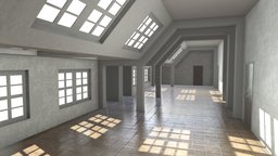 VR Sunroom Hallway windows, hallway, game-ready, sunroom, baked-lighting, freemodel, baked-textures, jimbogies