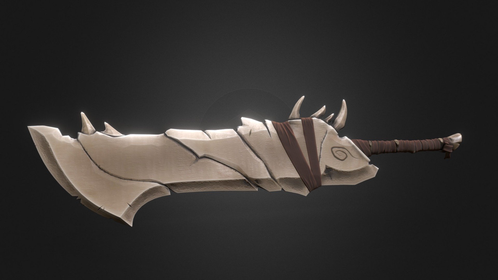 Stylized dragonbone greatsword.

Low poly game ready model. Total polycount 9622 tris.

PBR Metallic - Roughness 2k textures.

Model created on Blender. Textured with Substance Painter 3d model