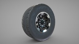 Wheel Hummer rim+tyre with textures rim, tire, hummer, type, whell, lowpoly, suv_tyre