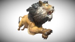 Lion hunting, hunt, lion, animations3d, lowpolymodel, gamereadymodel, gamereadyasset, animated