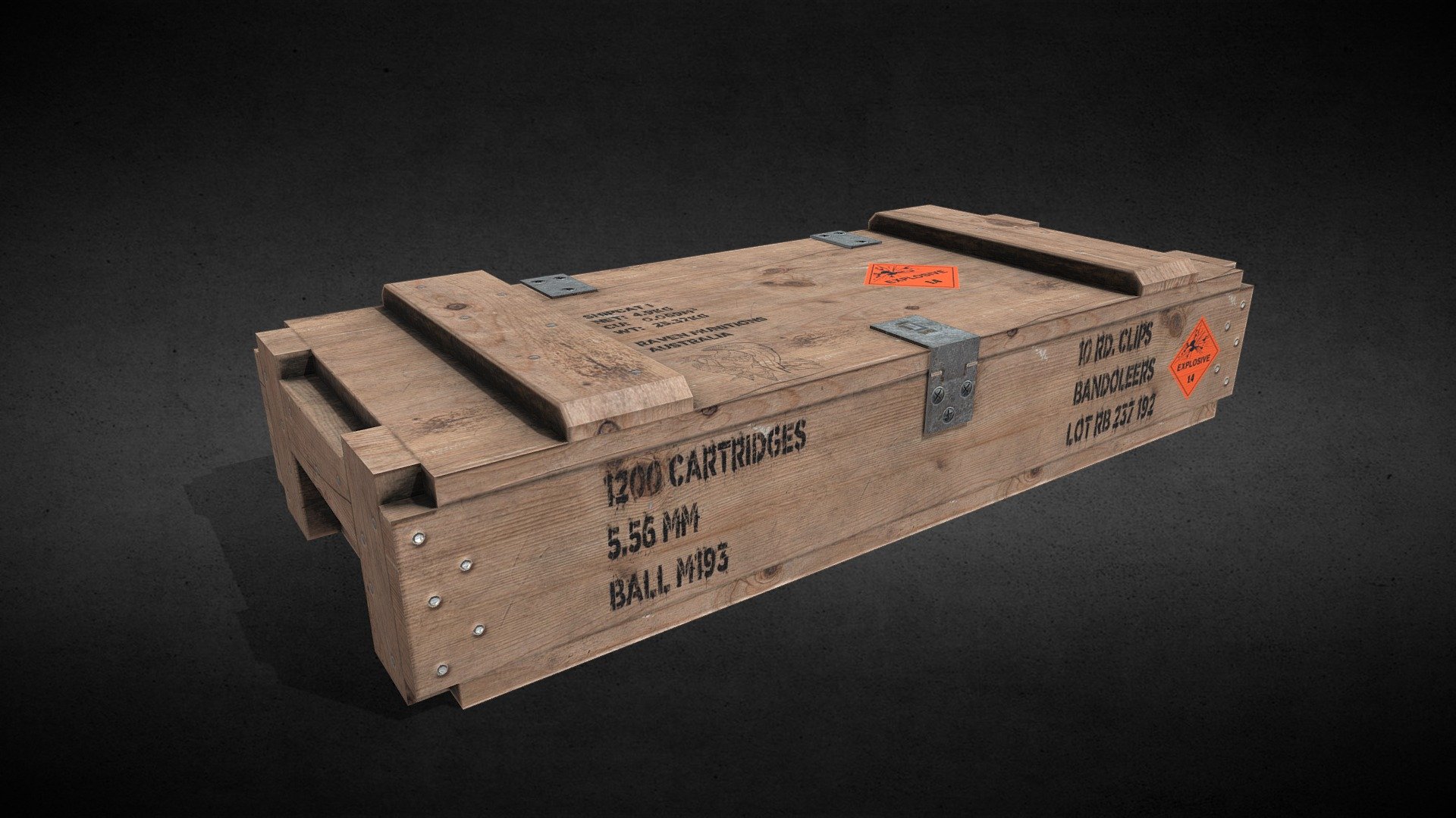 Wooden Ammo Crate - Download Free 3D model by Raven_Bathory 3d model
