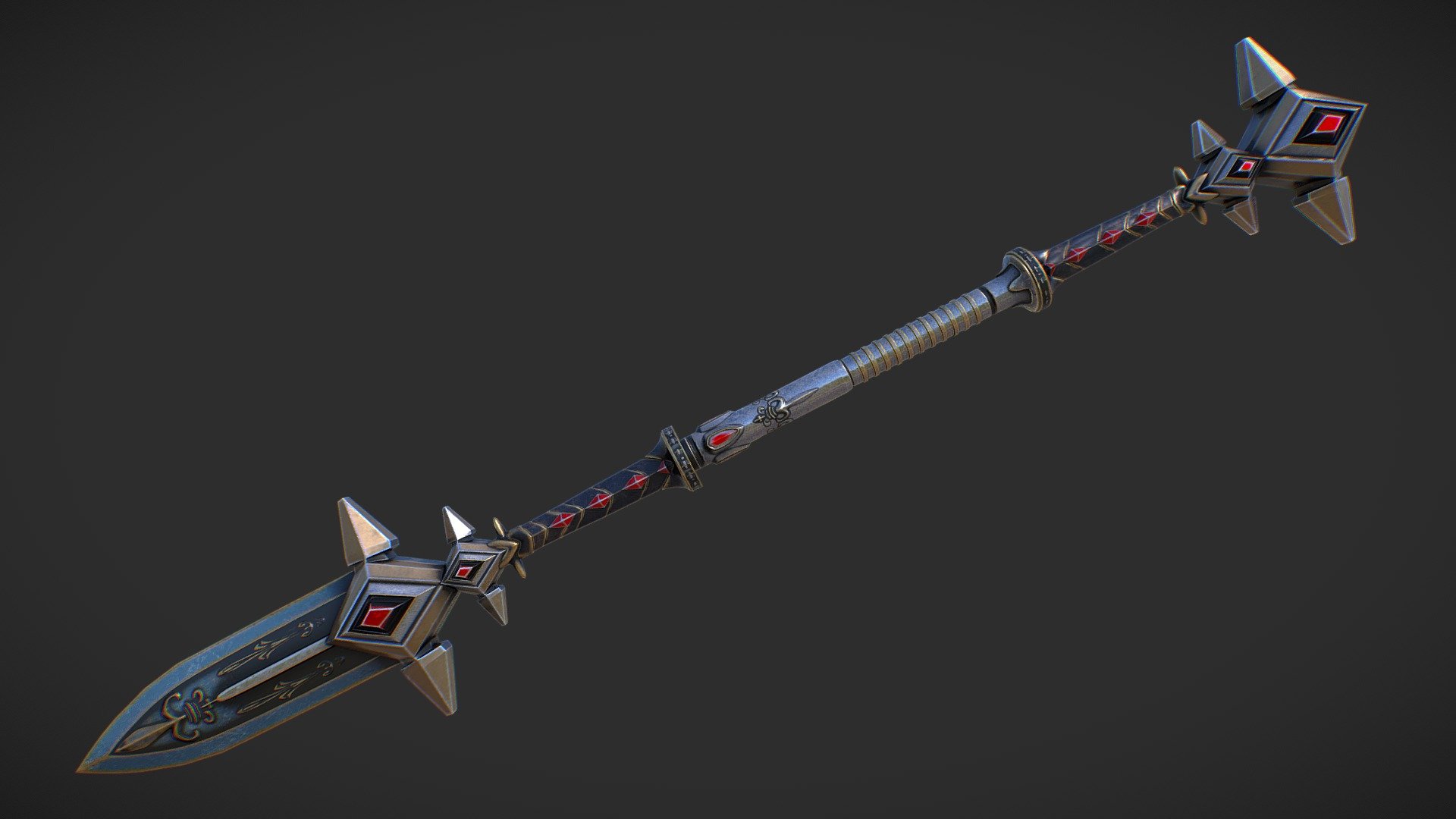 Hello. This is a high definition quality polygon of a Combat staff 1 3D Model with PBR textures. Extremely detailed and realistic. Suitable for movie prop, architectural visualizations, advertising renders and other. The archive includes Obj and FBX, textures for the Unity: Base color, Height, Metallic, Mixed AO, Normal_OpenGL, Roughness. And also included in the archive textures for UE: BaseColor, Normal, OcclusionRoughnessMetallic. All textures are 4k resolution. The model contains 1 object: Combat staff 1 3d model