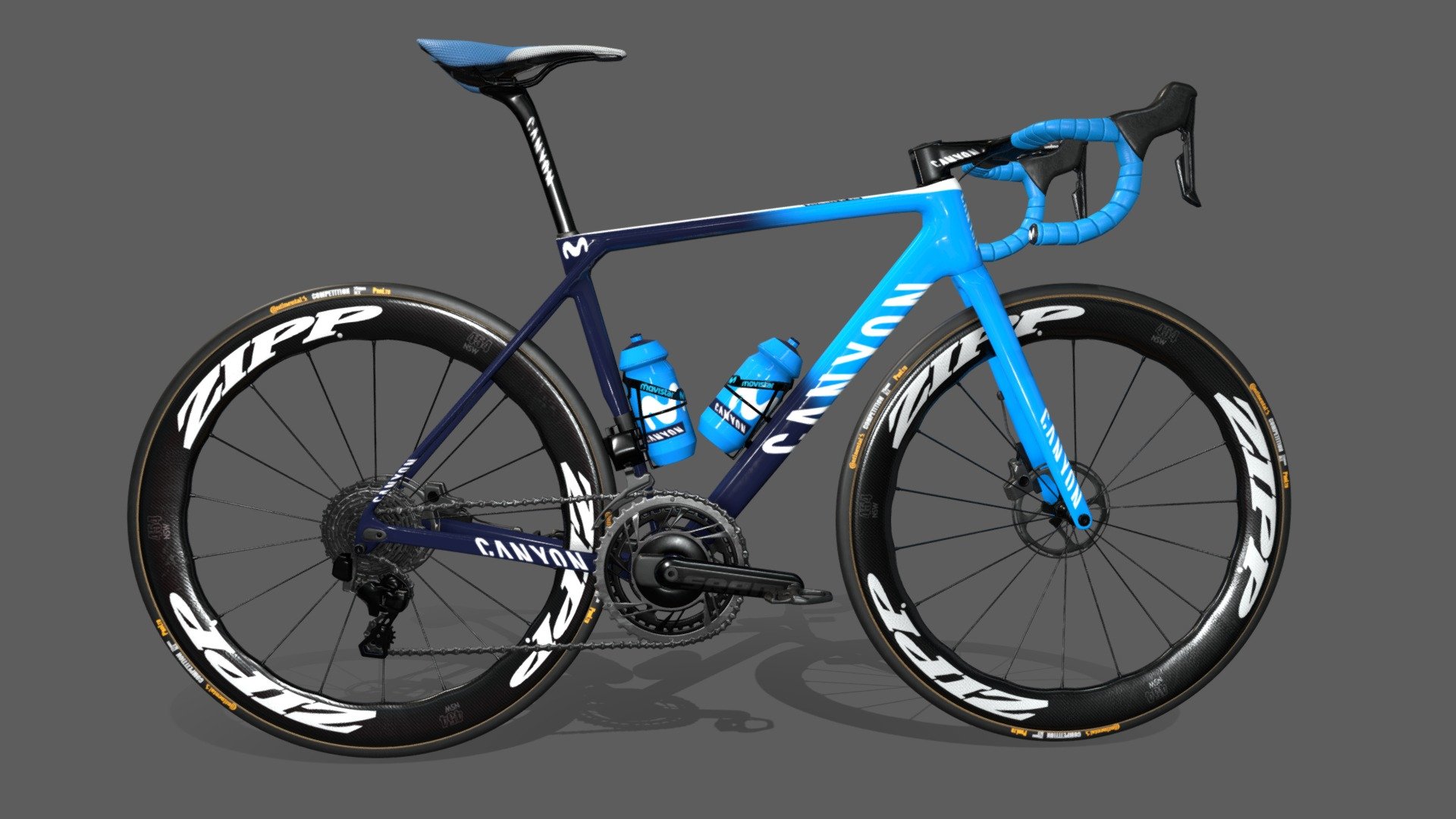 3D model of Canyon Ultimate CF SLX of Movistar Procycling Team
3D model made in 3ds max, UV in RIZOMUV, textured in Substance painter and photoshop.
Rendered in Marmoset Toolbag. Also in Vray, Arnold, Met-Roughness and for sketchfab 3d model