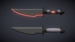 Two Knife (low-poly) cyber, cyberpunk, low-poly-model, knife, low-poly