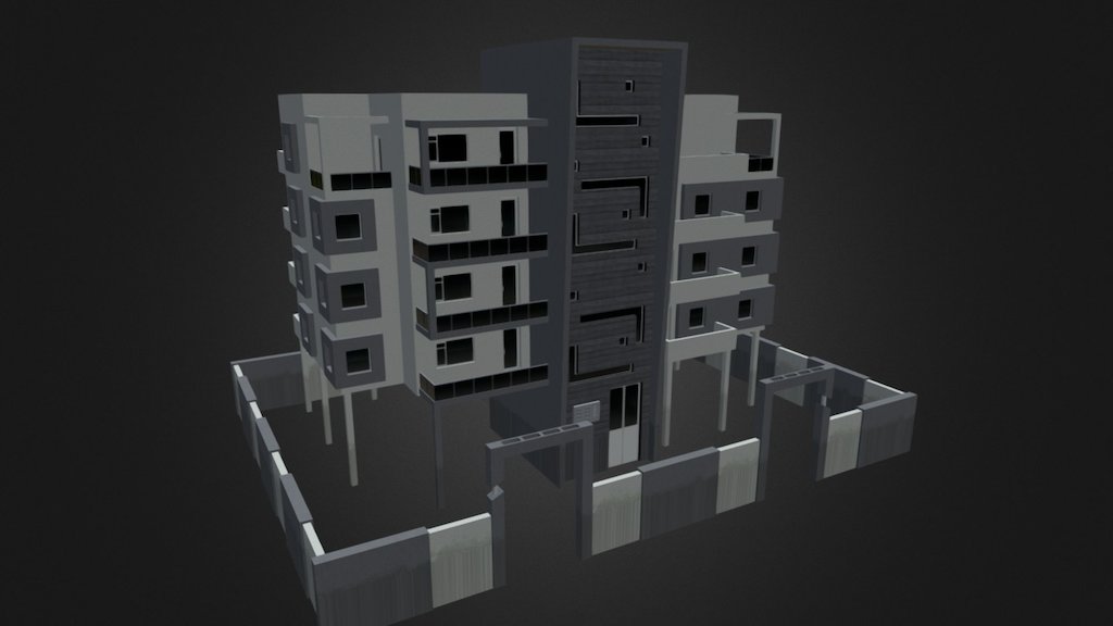 Asset for Cities:Skylines, download here: http://steamcommunity.com/sharedfiles/filedetails/?id=843120009 - Modern Low Rise Living #1 - 3D model by kliekie 3d model
