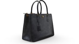 Prada Bag Galleria Large. Saffiano black leather product, style, leather, fashion, clothes, bag, detailed, handmade, evergreen, dress, realistic, woman, real, large, elegant, rich, outfit, vip, expensive, glamour, galleria, prada, maya, character, photoshop, pbr, design, black, industrial, gold