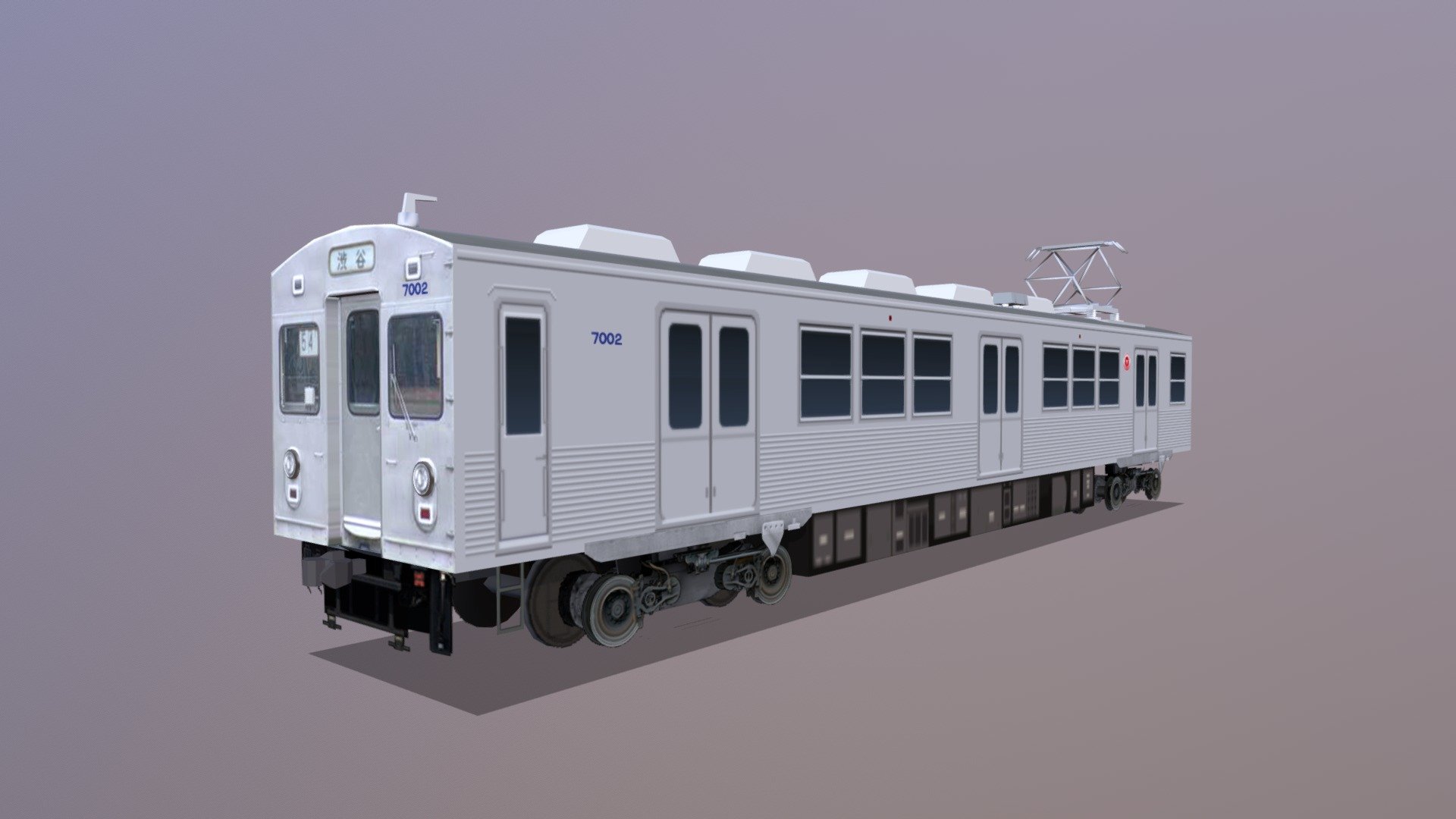 A commuter train manufactured by Tokyu Corporation in the 1960s. It is Japan's first all-stainless vehicle, and the truck's disc brake is characteristic. Even now 50 years have passed since it was manufactured, it is still operated on rural lines 3d model