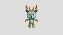 Deer toon, cute, deer, antlers, cartoon, asset, rigged