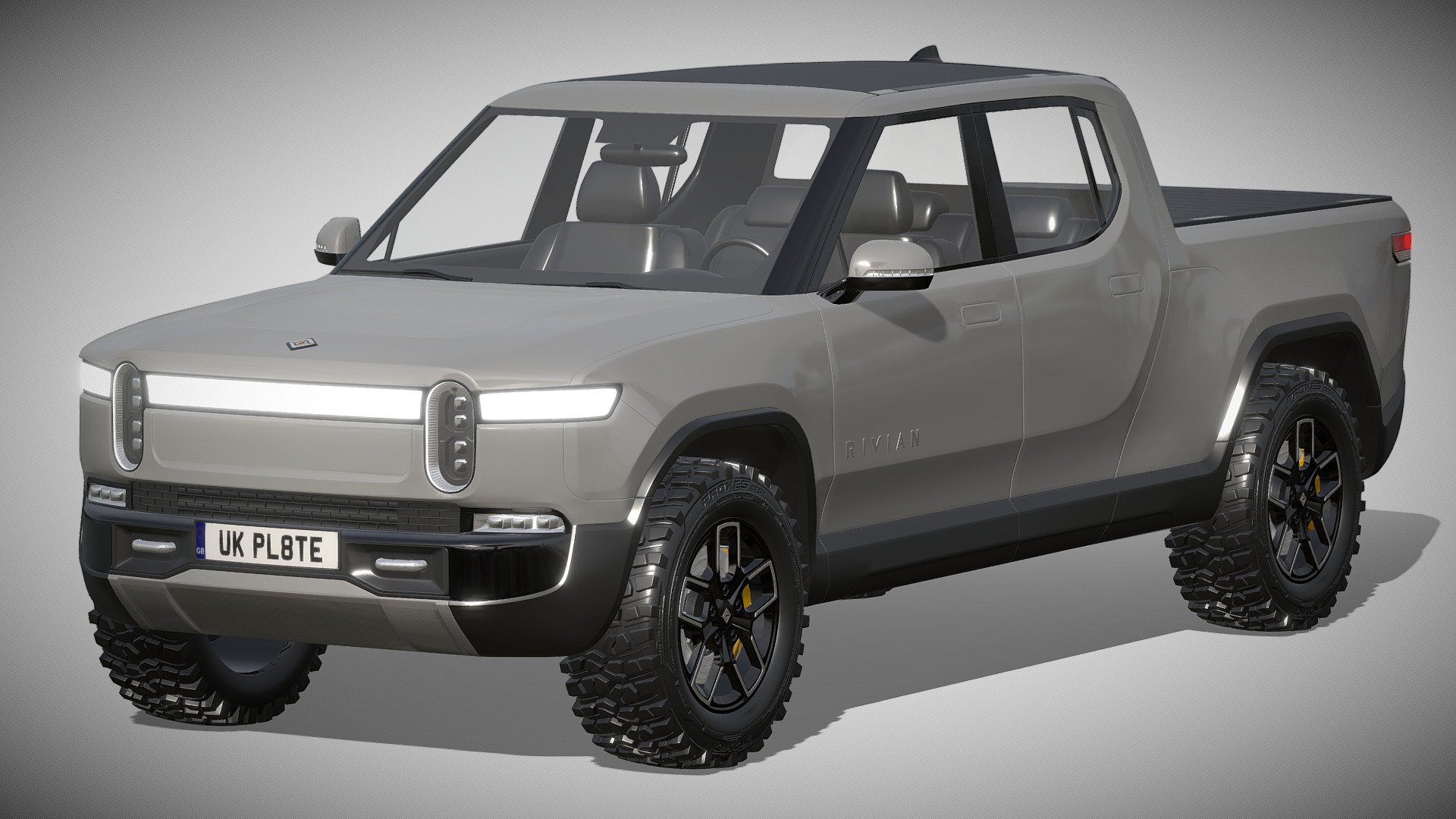 Rivian R1T

https://rivian.com/r1t

Clean geometry Light weight model, yet completely detailed for HI-Res renders. Use for movies, Advertisements or games

Corona render and materials

All textures include in *.rar files

Lighting setup is not included in the file! - Rivian R1T - Buy Royalty Free 3D model by zifir3d 3d model