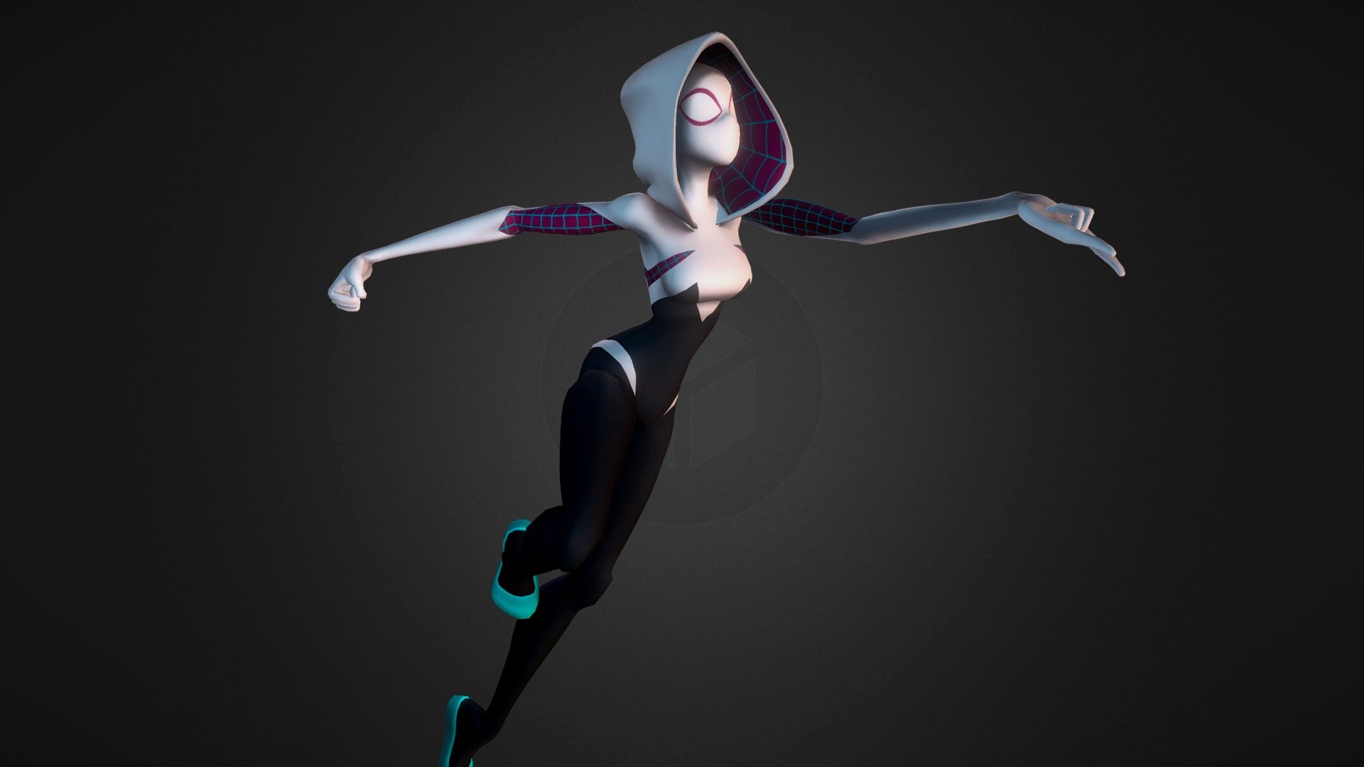 Robbi Rodriguez's design for Spider-Gwen is absolutely phenomenal, so I thought I'd give her a model with some topology, rigging, and stylization exercises.

Diffuse/Spec only 
2048x2048  - Spider-Gwen - 3D model by BCBEDFORD (@rocketeer) 3d model