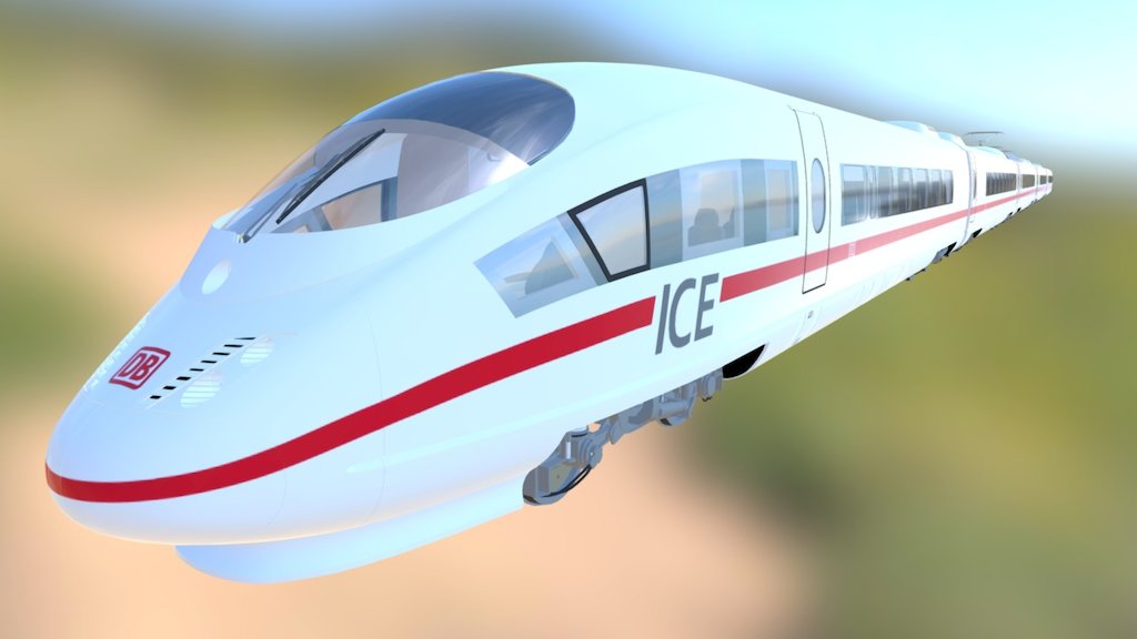 High-speed Electric Train ICE 3 Siemens Velaro E Germany   You can buy this model: -link removed-  Siemens Velaro is a family of high-speed EMU trains used in Germany, Belgium, the Netherlands, Spain, China, Russia and Turkey.  Model Electric Trains Siemens  Velaro E Germany high quality. The model includes 5 different cars from which you can get a full train of 10 carriages. The model has interior with Passenger seats and the driver's cab. Interior can be disabled and to facilitate visualization environment.  Summary: Realistic, detailed and textured High Speed Train - Siemens Velaro E with Interior and Railway Track in multiple 3D formats.  Available formats: - 3ds max 2014 (.max) - 3ds max 2011 (.max) - Wavefront OBJ (.obj and .mtl) - Autodesk FBX (.fbx) - 3DS (.3ds) - C4D (.c4d)  Polygon count: 639858 Vertex count: 673851  Texture of housing - 8192x8192   The model has been converted to other formats using exporters and convertion tools 3d model