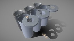 Animated Trash Can (Low-Poly Version-2) urban, trash, junk, ash, garbage, waste, trashcan, recycle, metal, realistic, bin, glow, smoke, ashtray, tobacco, game-ready, cigarettes, details, prob, trash-can, trash-bin, vis-all-3d, 3dhaupt, software-service-john-gmbh, abfalleimer, low-poly, blender-28, cigarette-butts, urban-trash-bin, public-trashcan