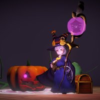 Happy Halloween! wizard, b3d, jack-o-lantern, magician, halloween-pumpkin, halloween-2016, harogosu3dmaturi2016, blender, blender3d, halloween, pumpkin, magic