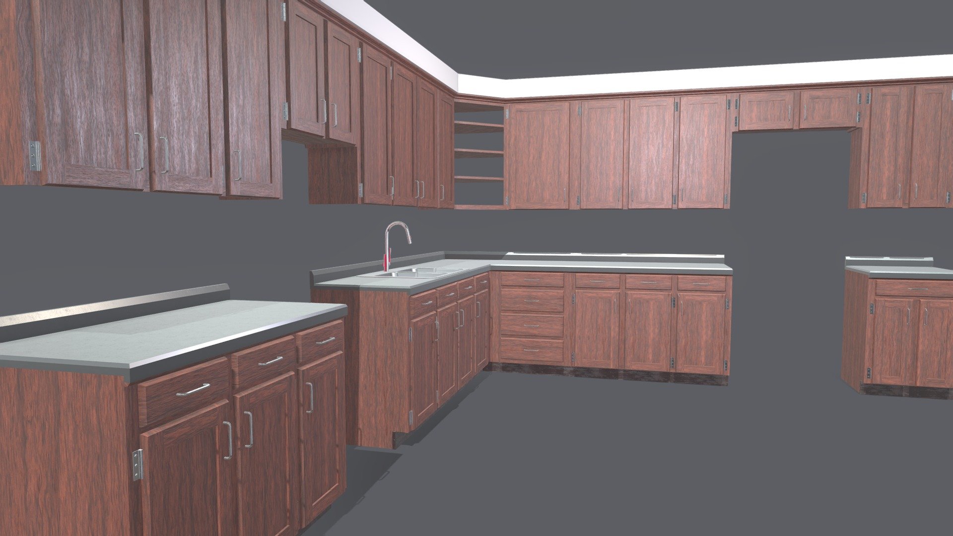 Basic Kitchen Cabinets - Kitchen Cabinets - Download Free 3D model by jimbogies 3d model