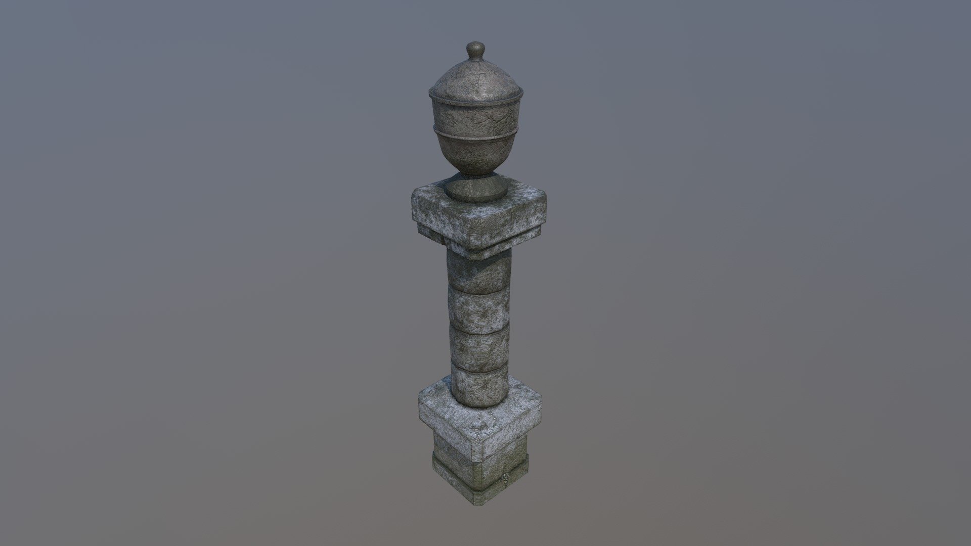 Medieval Cemertery fachade - Models for a Game - Column + Urn - 3D model by Infinite Coffee (@Infinite_Coffee) 3d model