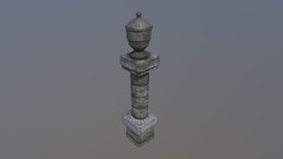 Column + Urn medieval, cemetery, pbr-texturing, unity3d, pbr, substance-painter, cinema4d