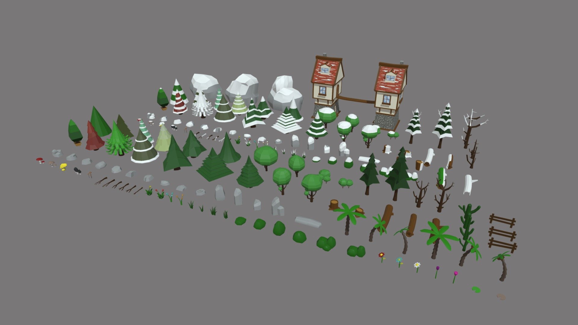 This is a Low Poly Normal Snow Trees Pack. This model is perfect to create a stylized low poly nature pack, or a general low poly pack. It has been modeled in Autodesk Maya and is compound about a lot of different materials with just colours and some textures.

Don’t doubt on contacting me so we can negociate whatever you want. I can modify some parts of the model if needed.

If you like the model please give me some feedback, I would appreciate it. If you experience any kind of difficulties, be sure to contact me and i will help you. Sincerely Yours, ViperJr3D - Low Poly Normal Snow Trees Pack - Buy Royalty Free 3D model by ViperJr3D 3d model