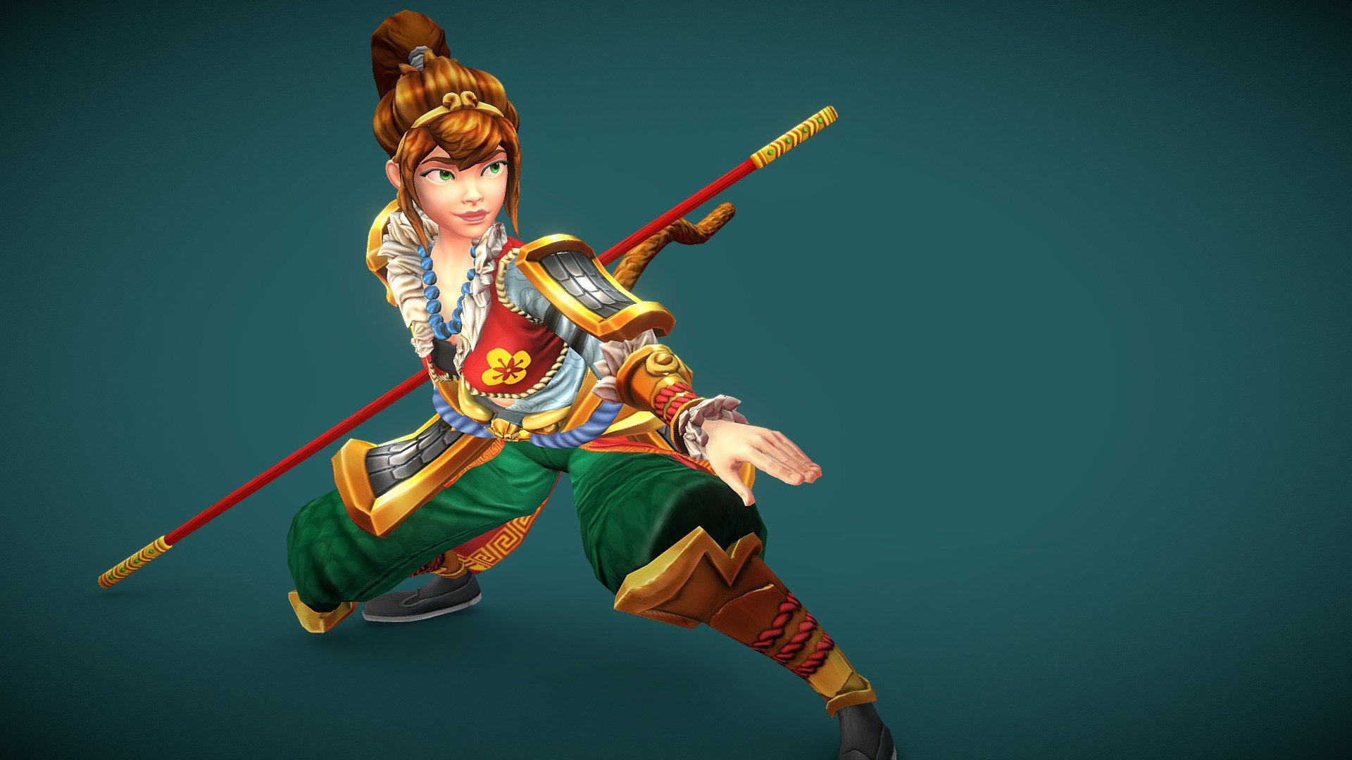 Female version of the Monkey King from Journey to the West 3d model