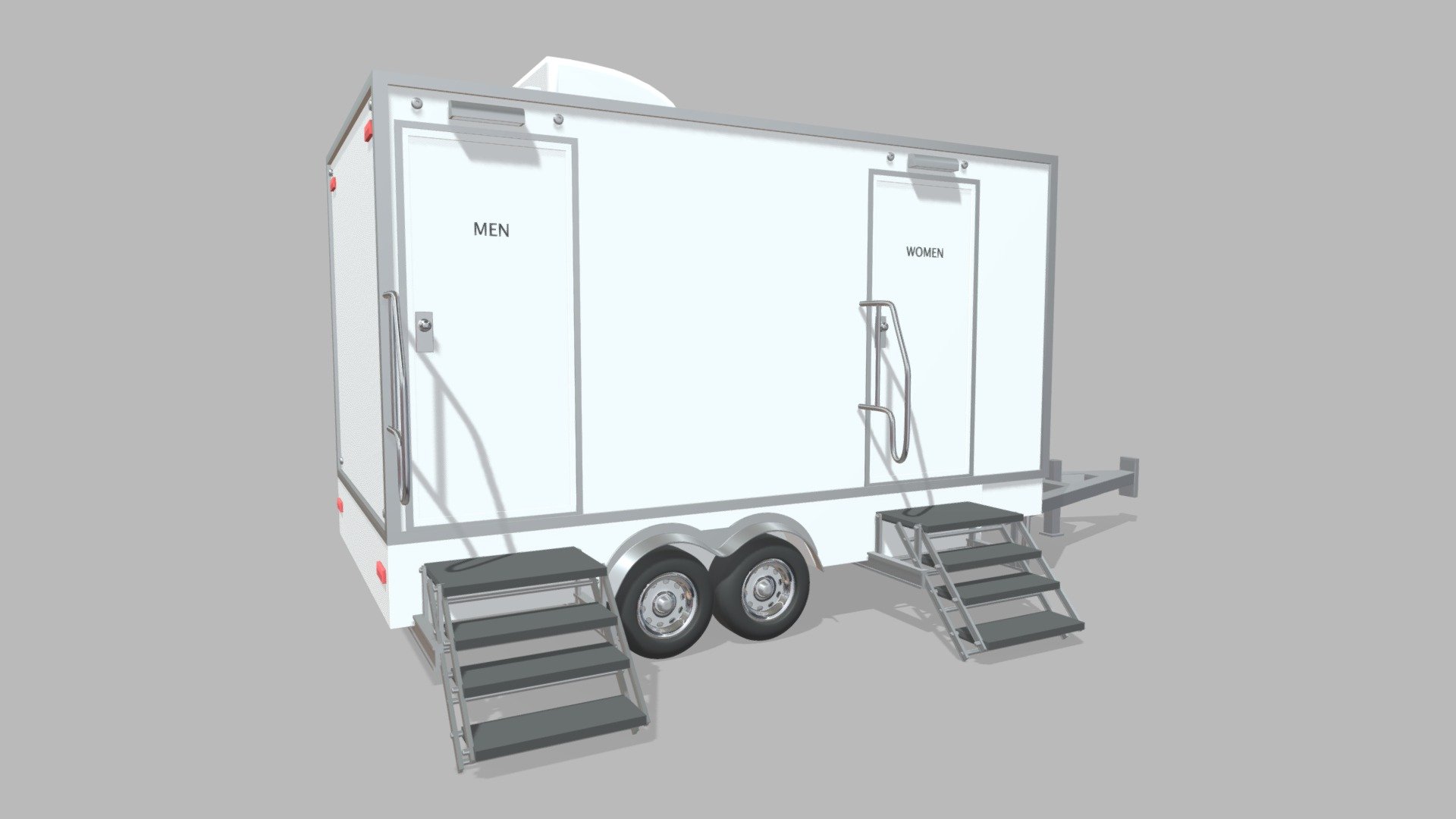 Portable Restroom Trailer

IMPORTANT NOTES:


This model does not have textures or materials, but it has separate generic materials, it is also separated into parts, so you can easily assign your own materials.

If you have any doubts or questions about this model, you can send us a message 3d model