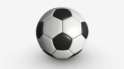 Soccer Ball 01 Standard leather, football, league, equipment, play, soccer, round, team, activity, goal, kick, match, game, 3d, pbr, design, sport, ball