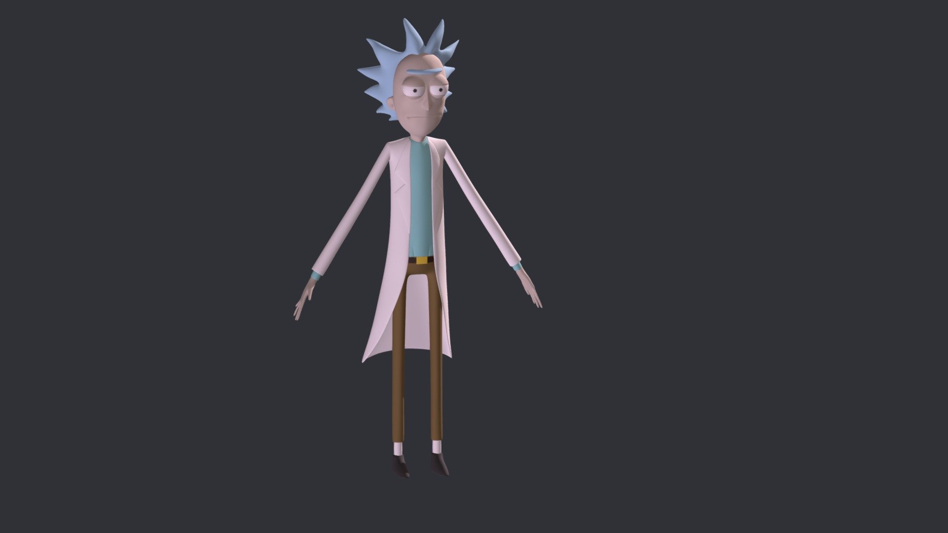 A-Pose model of Rick Sanches from Rick and Morty 3d model