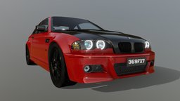 BMW E46 M3 RedBlack Sports Car